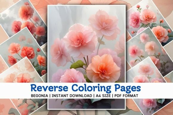 Download Begonia Flowers Reverse Coloring Pages - Coloring Collection