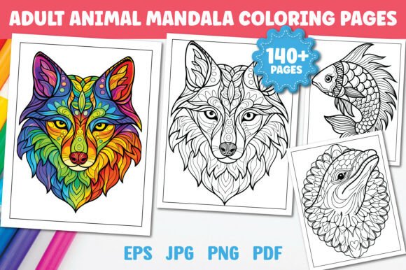 Download 140 Adults Animal Mandala Coloring Book - Coloring Collection