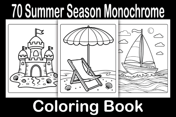 Download Summer Season Monochrome Coloring Book - Coloring Collection