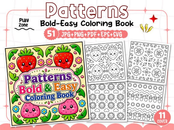 Download Patterns Bold &amp; Easy Coloring Book Pages - Coloring Collection