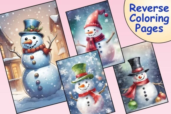 Download Snowman Reverse Coloring Pages - Coloring Collection