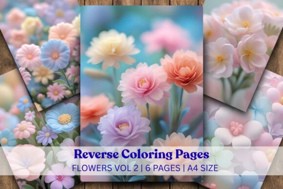 Download Flowers Vol 2 Reverse Coloring Pages - Coloring Collection