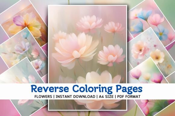 Download Floral Reverse Coloring Pages V02 - Coloring Collection