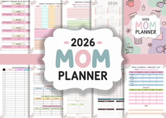 Download 2026 Mom Planner 👩‍👧 KDP Interiors - Premium Resources