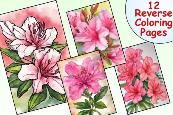 Download Azalea Flower Reverse Coloring Pages - Coloring Collection