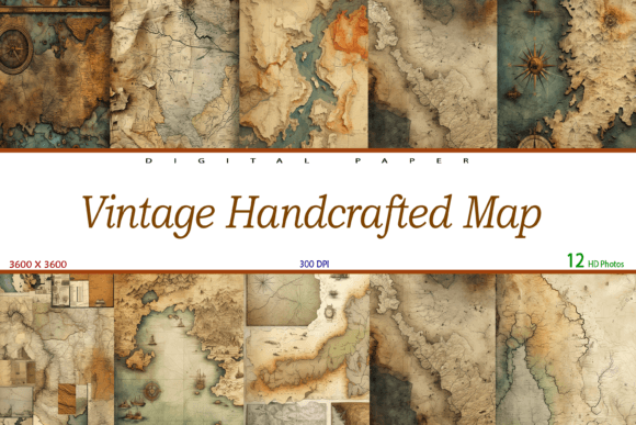 Download Vintage Handcrafted Map Textures - Texture Collection