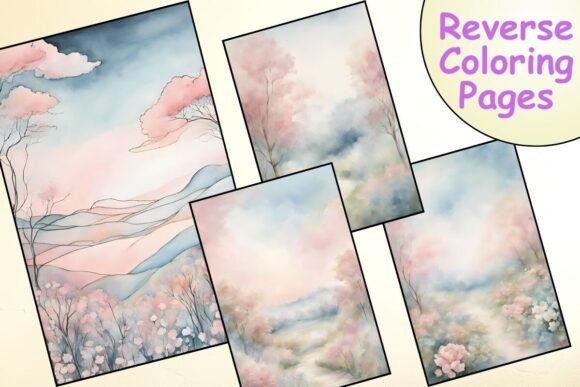 Download Pastel Landscape Reverse Coloring Pages - Coloring Collection