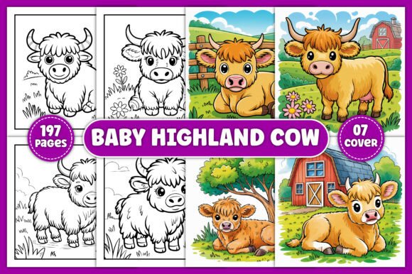 Download Baby Highland Cow Coloring Book Pages - Coloring Collection