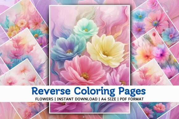 Download Pastel Flowers Reverse Coloring Pages - Coloring Collection