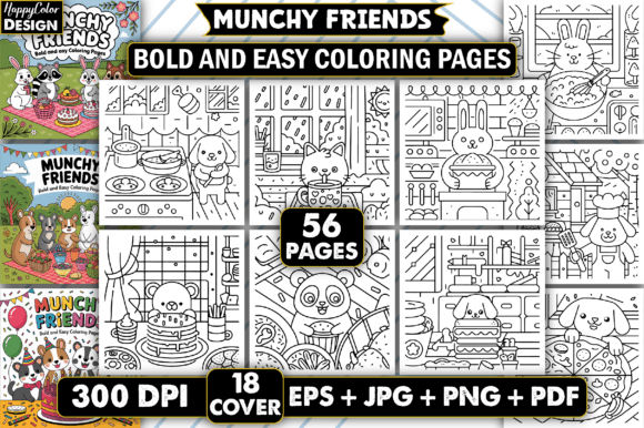 Download Munchy Friends Bold &amp; Easy Coloring Book - Coloring Collection