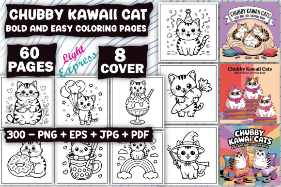 Download Chubby Kawaii Cat Coloring Pages Adults - Coloring Collection