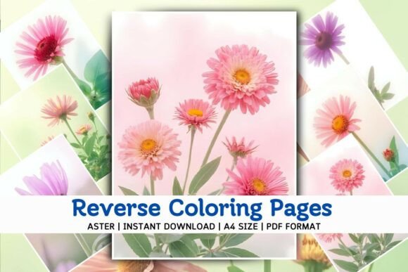Download Aster Flower Reverse Coloring Pages - Coloring Collection