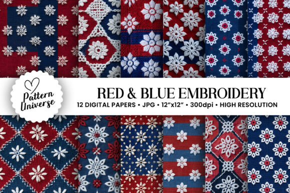 Download Red Blue Chikankari Embroidery Pattern - Embroidery pattern Collection