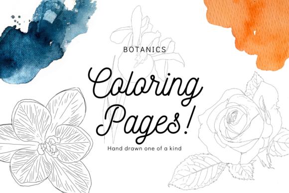 Download Botanic Florals Line Art Coloring Pages - Coloring Collection