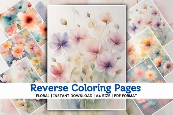 Download Enchanting Floral Reverse Coloring Pages - Coloring Collection