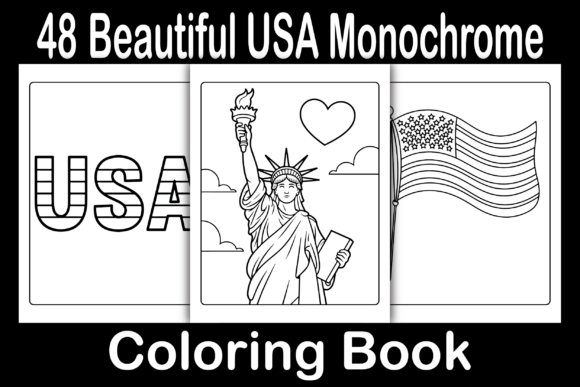 Download Beautiful USA Monochrome Coloring Book - Coloring Collection